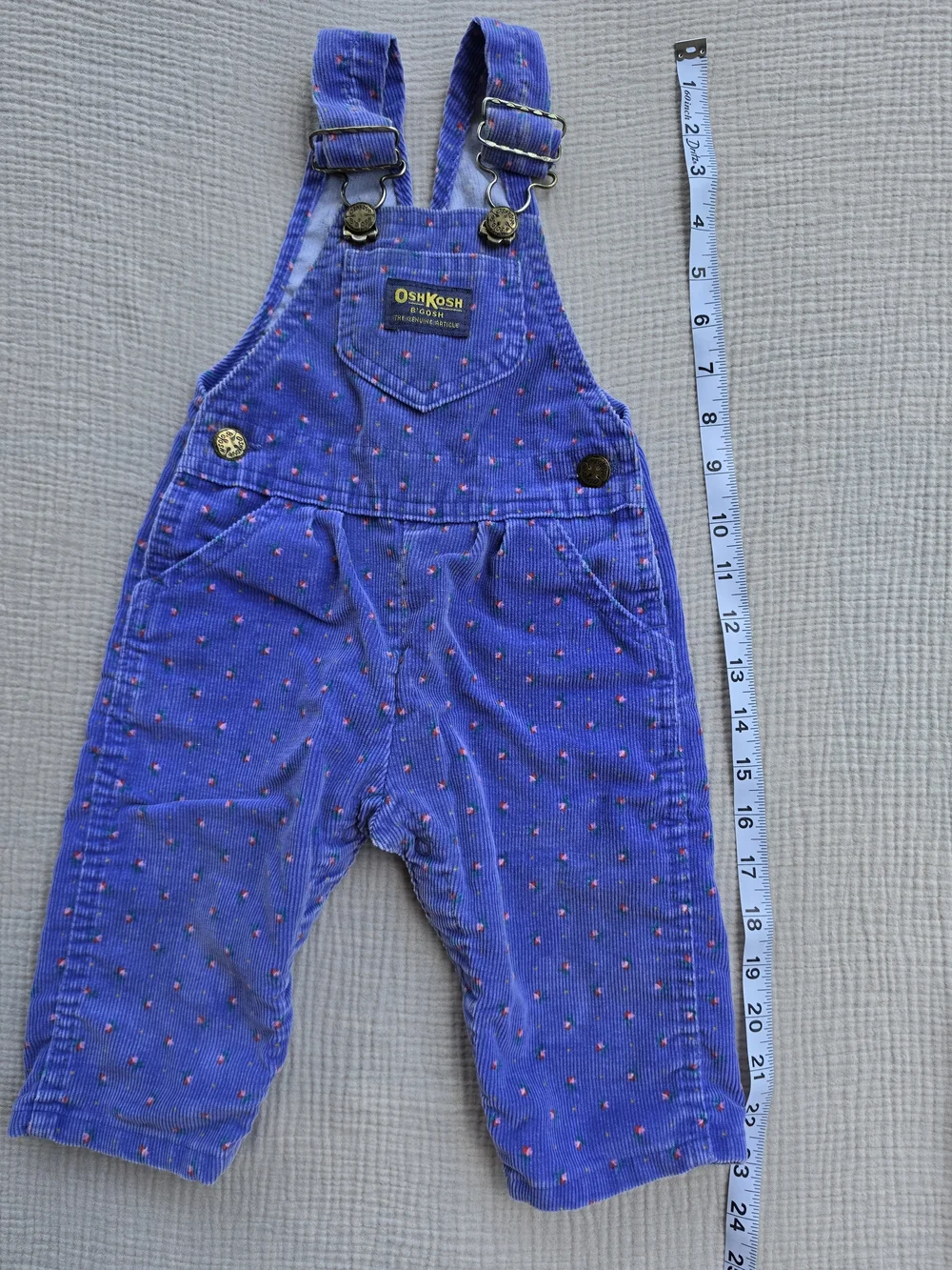 Vintage 80s/90s Oshkosh Purple Corduroy Overalls with floral details
